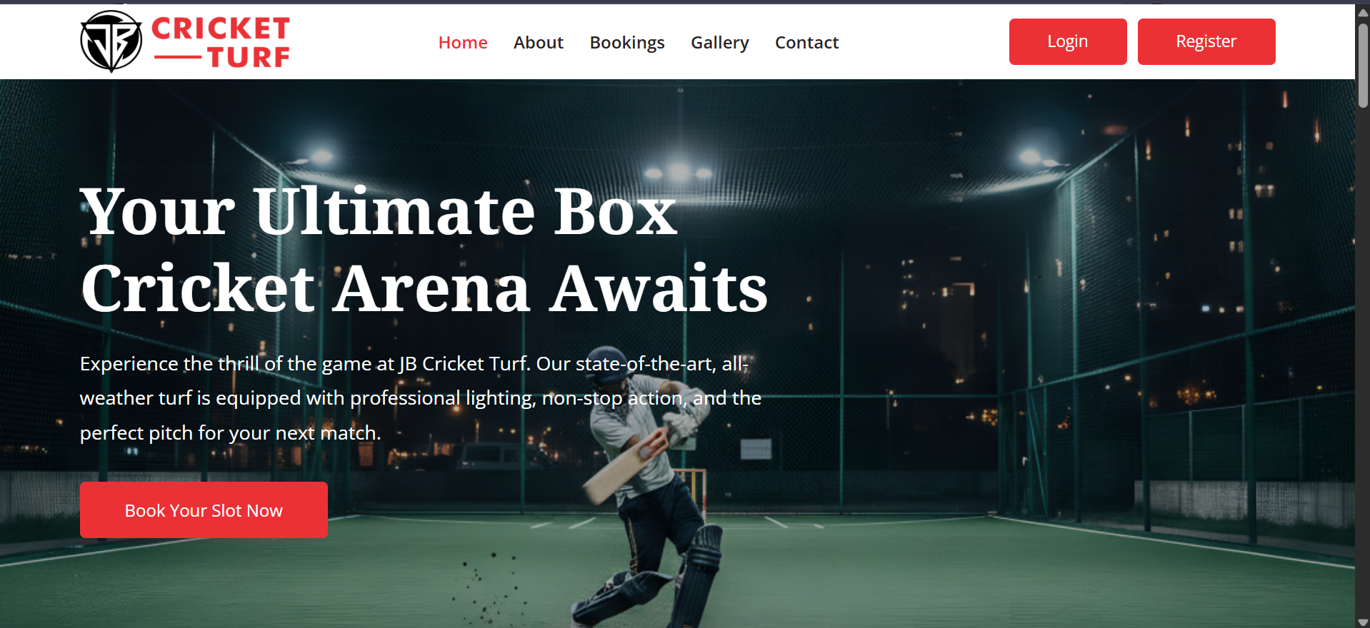 JB Cricket Turf - Online Booking Platform